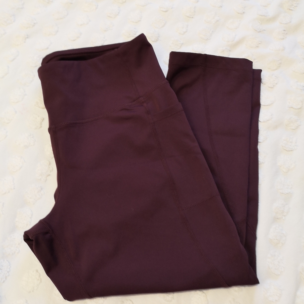 TSLA Women's Activewear Leggings Deep Maroon – XL